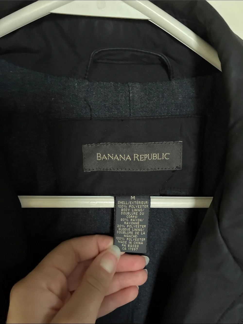 Banana Republic Black Exterior Zip Coat